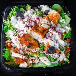 Salmon kabob bowl