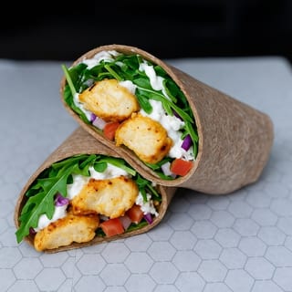 Malai chicken kabob wrap