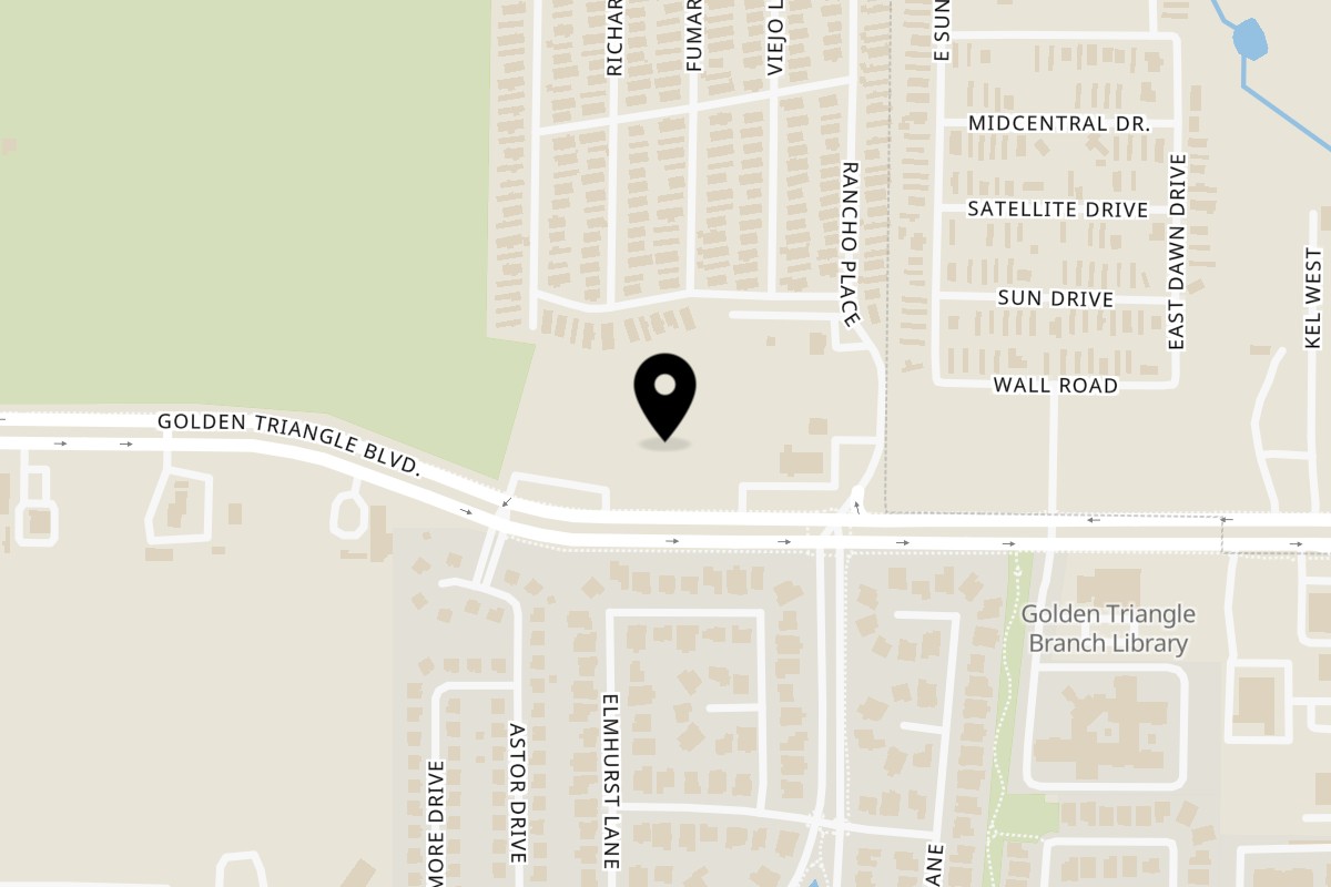 Map showing the location of Kabsa Grill Truck on 4057 Golden Triangle Blvd in Fort Worth